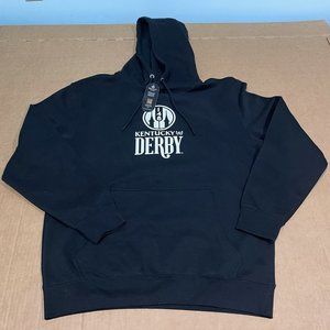 Kentucky Derby Churchill Downs Pull Over Hoodie Black Size Large Lane Seven NWT